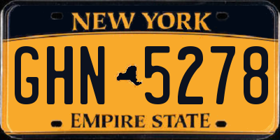 NY license plate GHN5278