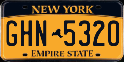 NY license plate GHN5320