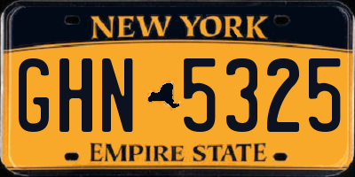 NY license plate GHN5325