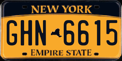 NY license plate GHN6615