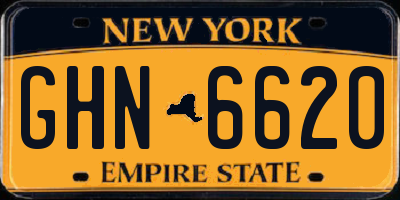 NY license plate GHN6620