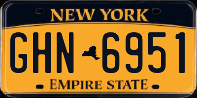 NY license plate GHN6951