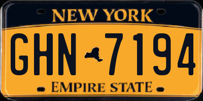NY license plate GHN7194