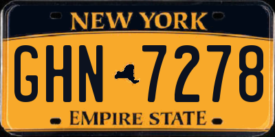 NY license plate GHN7278
