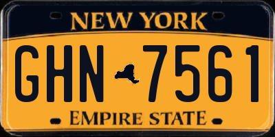 NY license plate GHN7561