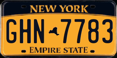 NY license plate GHN7783