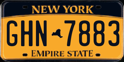 NY license plate GHN7883