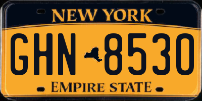 NY license plate GHN8530