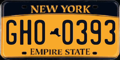 NY license plate GHO0393