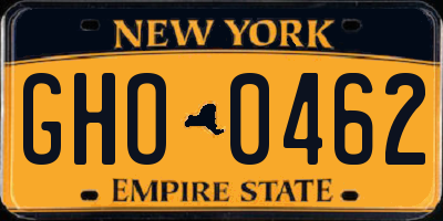 NY license plate GHO0462