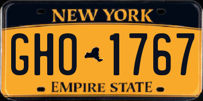 NY license plate GHO1767