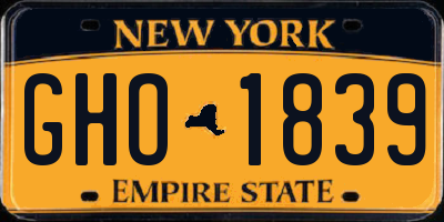 NY license plate GHO1839