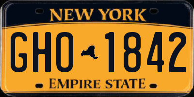 NY license plate GHO1842