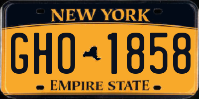 NY license plate GHO1858