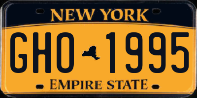 NY license plate GHO1995