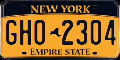 NY license plate GHO2304