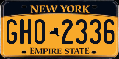 NY license plate GHO2336