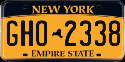 NY license plate GHO2338