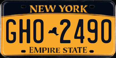 NY license plate GHO2490