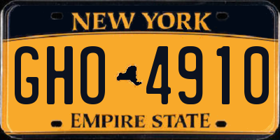 NY license plate GHO4910