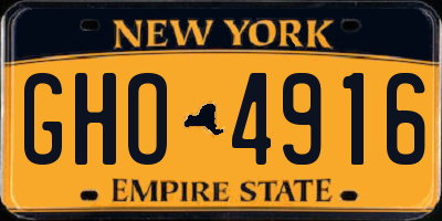 NY license plate GHO4916