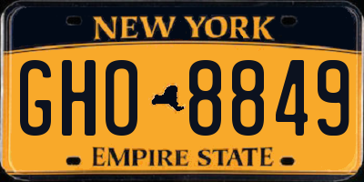 NY license plate GHO8849