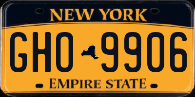 NY license plate GHO9906