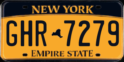 NY license plate GHR7279