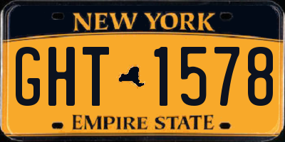 NY license plate GHT1578
