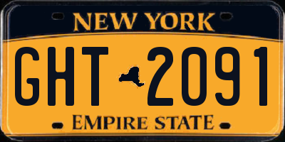 NY license plate GHT2091