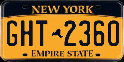 NY license plate GHT2360