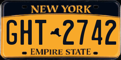 NY license plate GHT2742