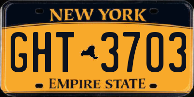 NY license plate GHT3703