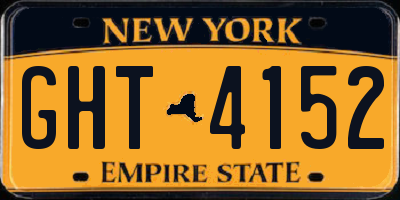 NY license plate GHT4152