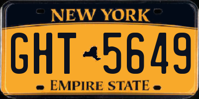 NY license plate GHT5649