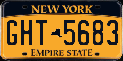 NY license plate GHT5683