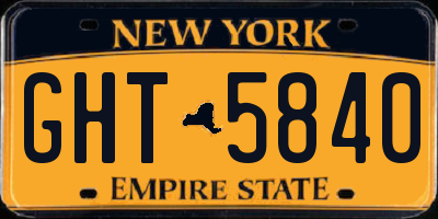 NY license plate GHT5840