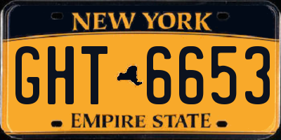 NY license plate GHT6653