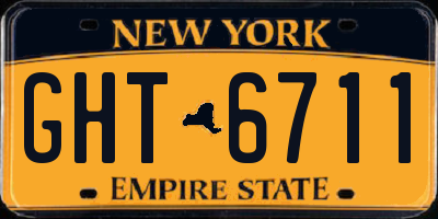 NY license plate GHT6711