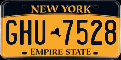 NY license plate GHU7528