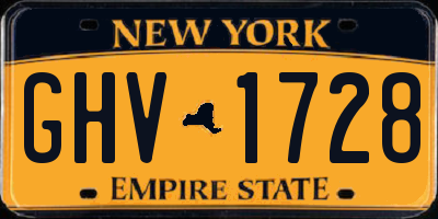 NY license plate GHV1728