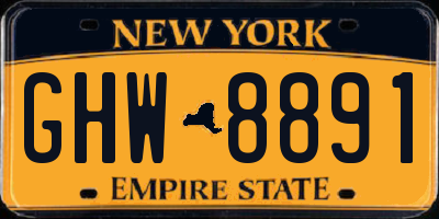 NY license plate GHW8891