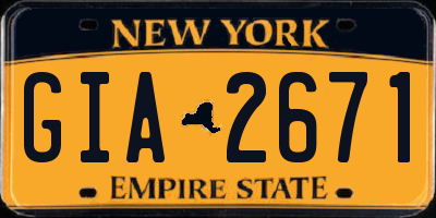NY license plate GIA2671