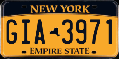 NY license plate GIA3971