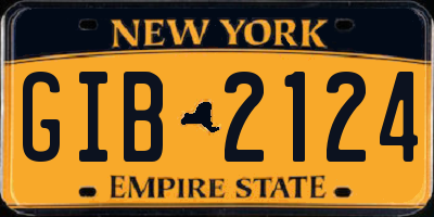 NY license plate GIB2124