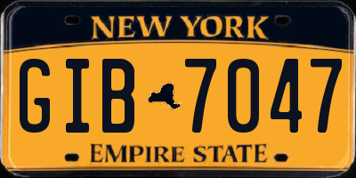 NY license plate GIB7047