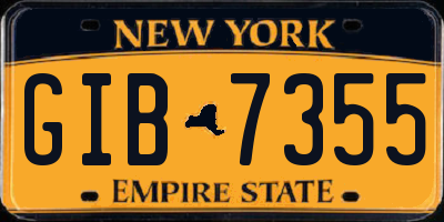NY license plate GIB7355