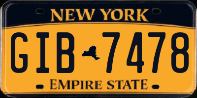 NY license plate GIB7478