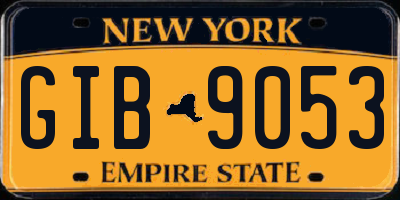 NY license plate GIB9053