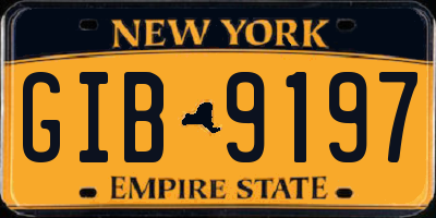 NY license plate GIB9197